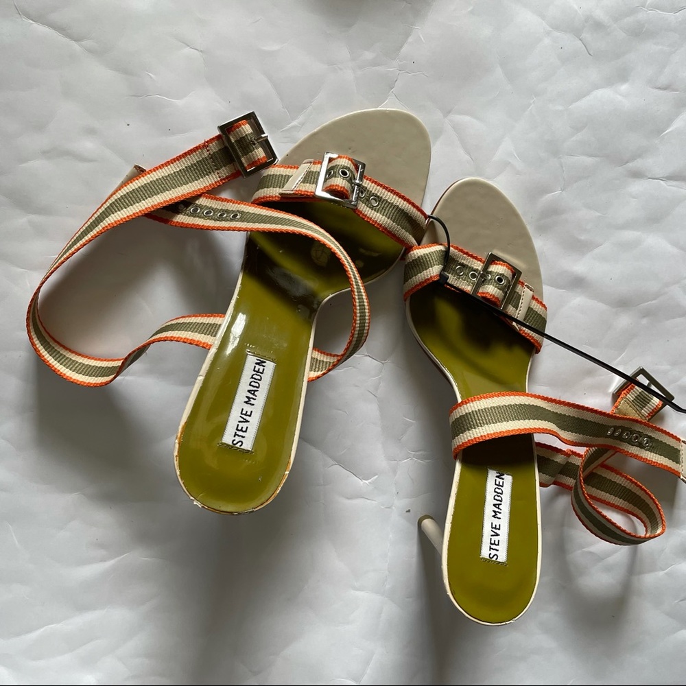 Steve Madden Orange Olive Sandals Size 8.5 New without Box